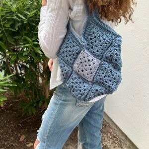 Handmade Granny Square Tote Bag